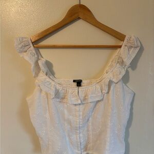 Wild Fable White Eyelet Ruffle Blouse